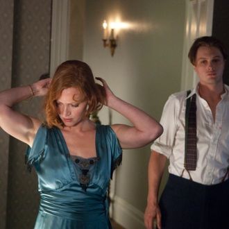 BOARDWALK EMPIRE episode 23 (season 2, episode 11): Gretchen Mol, Michael Pitt.