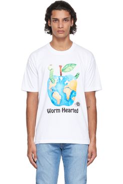 Online Ceramics White ‘Worm Hearted’ T-Shirt