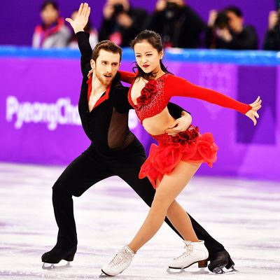 South Korea's Yura Min and Alexander Gamelin.