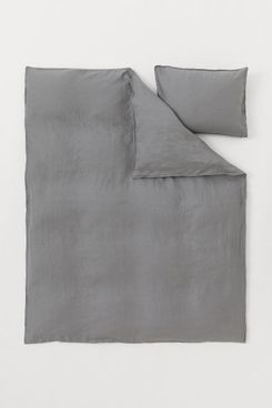 H&M Home Washed Linen Duvet Cover Set