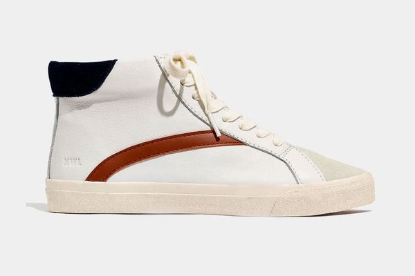 Madewell Sidewalk High-Top Sneakers in Colorblock Leather