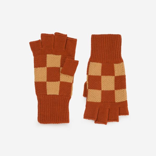 Verloop Checkerboard Knit Fingerless Gloves