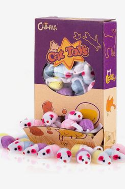 Chiwava 36-Pack 1.8-Inch Small Interactive Cat Toys Mice With Catnip Rattle