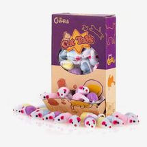 Chiwava 36-Pack 1.8-Inch Small Interactive Cat Toys Mice With Catnip Rattle