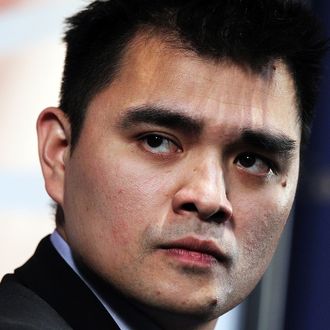 SAN FRANCISCO, CA - JULY 11: Former Washington Post and San Francisco Chronicle reporter Jose Antonio Vargas speaks at the Commonwealth Club of California on July 11, 2011 in San Francisco, California. Vargas, an illegal immigrant who recently came out in an article in the New York Times Magazine, spoke in conversation with Hearst Newspapers Editor at Large Phil Bronstein about his life as an illegal immigrant and how he was able to work for major U.S. newspapers. (Photo by Justin Sullivan/Getty Images)