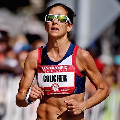 Kara Goucher competes in the Olympic Marathon Trials on February 13.