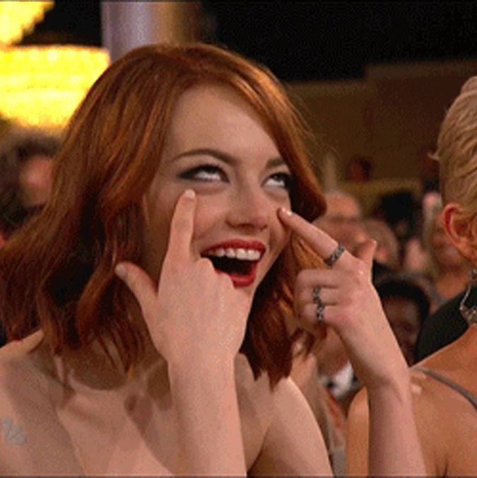 And the Golden Globe for Knowing Where Your Eyes Are goes to ... Emma Stone!