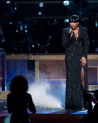 WASHINGTON - JANUARY 16: Jennifer Hudson (R) performs for Whitney Houston (L) during the 2010 BET Honors at the Warner Theatre on January 16, 2010 in Washington, DC. (Photo by Kris Connor/Getty Images) *** Local Caption *** Jennifer Hudson