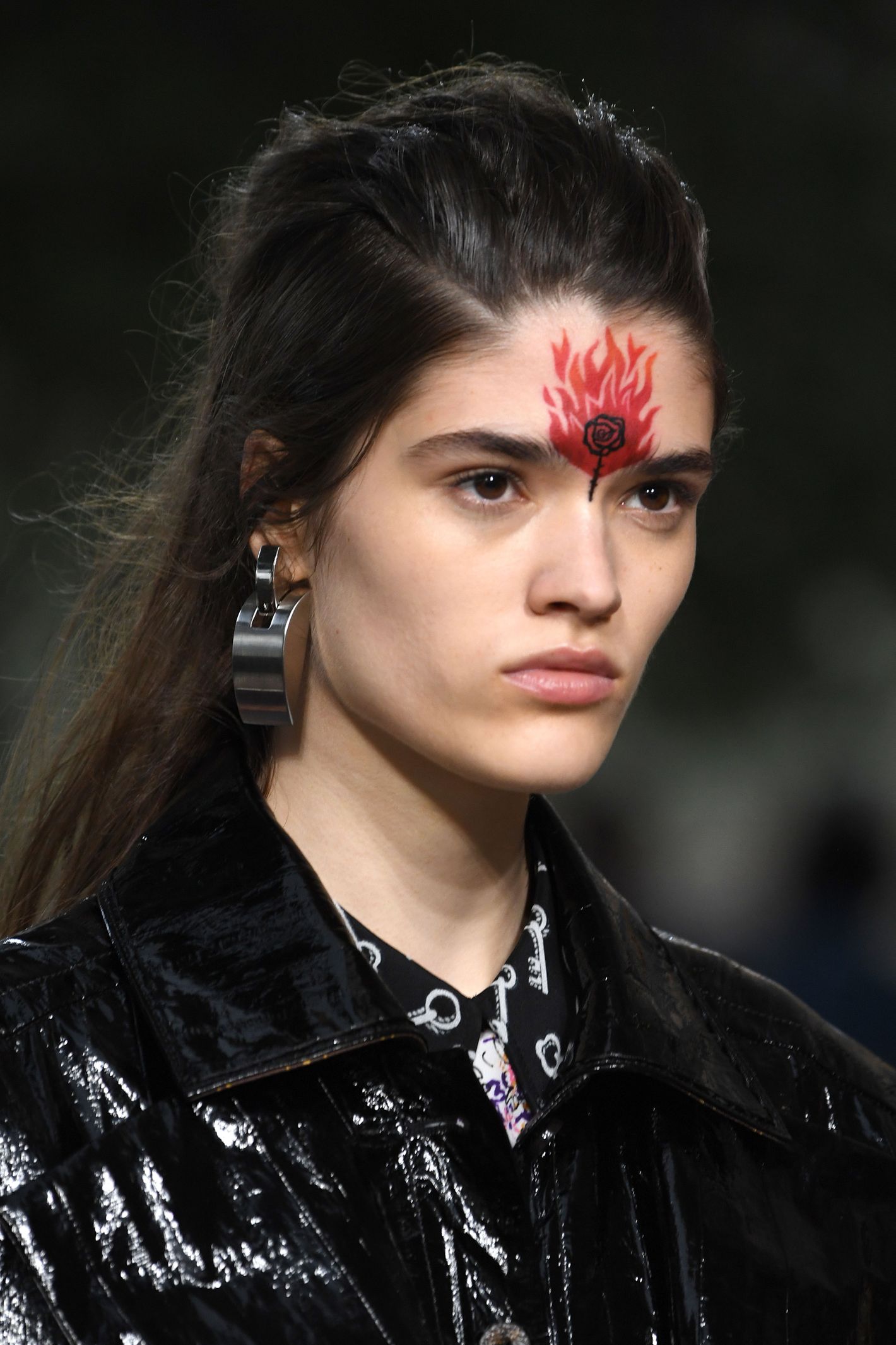 Pat McGrath Painted Flames on Models at Louis Vuitton Cruise
