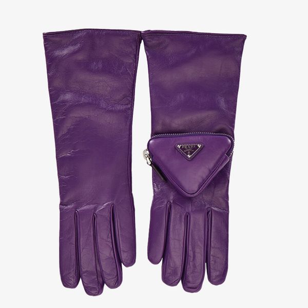 Nappa leather gloves with pouch