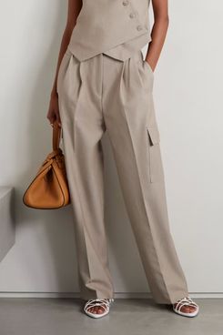 Woven wide-leg cargo pants