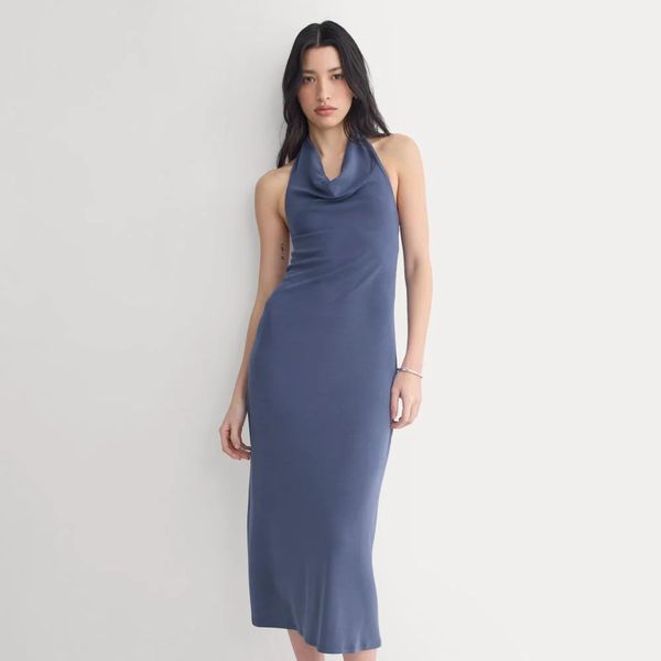 Everlane Cowlneck Halter Dress in Butterknit
