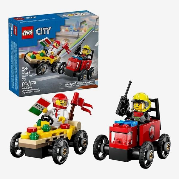 LEGO City Pizza vs. Fire Truck Race Car Pack Toy