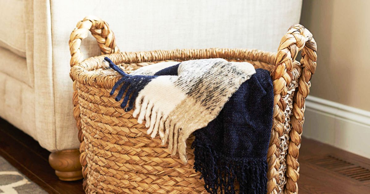 23 Wicker Storage Baskets That Look, Round Woven Basket With Lid