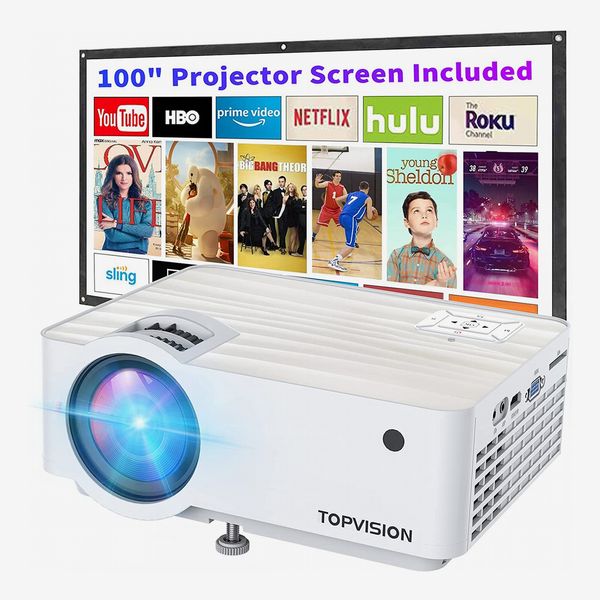 Topvision 7500L Portable Mini-Projector With 100-Inch Projector Screen
