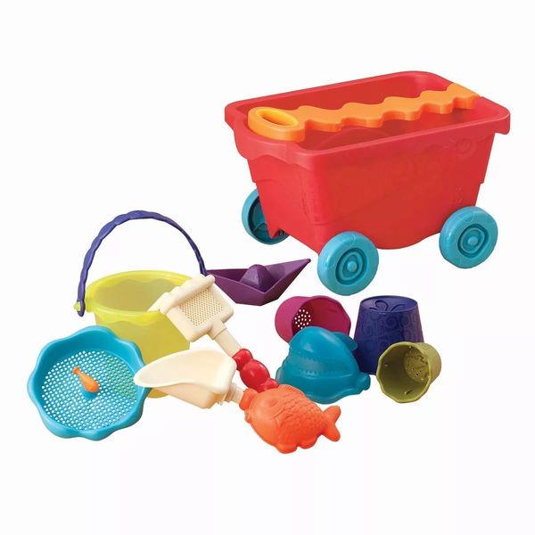 B. toys Wagon & Beach Playset - Wavy-Wagon Red