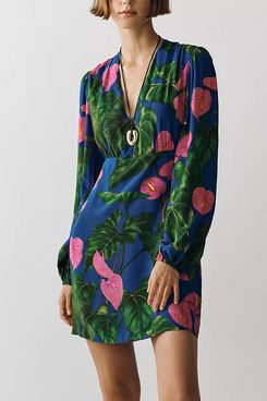 Farm Rio x Anthropologie V-Neck Printed Mini Dress