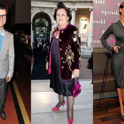 Brad Goreski, Suzy Menkes, and Tyra Banks.