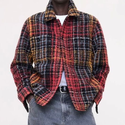 Banana Republic Plaid Bouclé Shirt Jacket