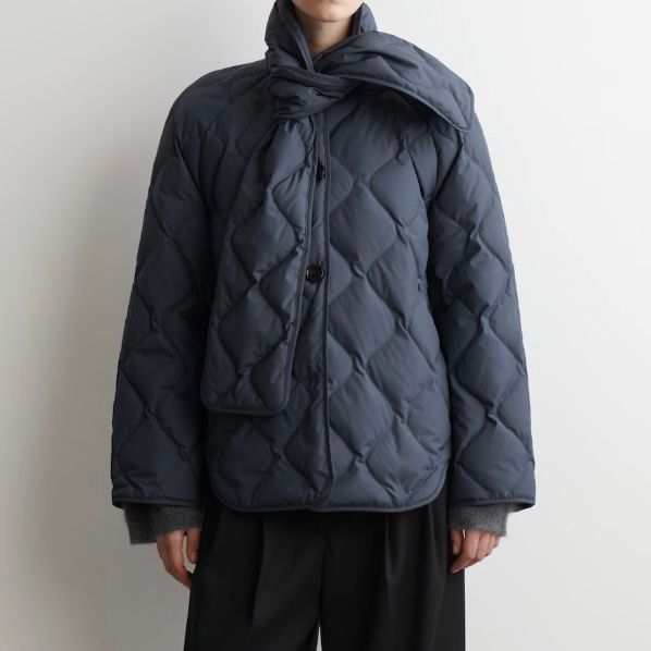 Cos Scarf Detail Quilted Liner Jacket