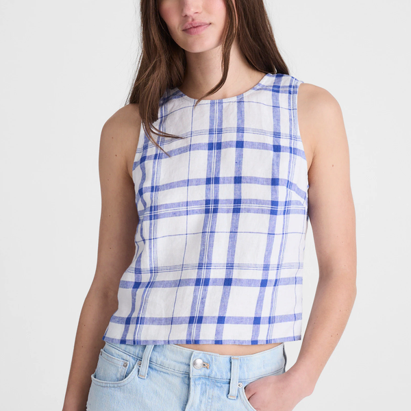 Madewell Tie-Back Shell Top in 100% Linen
