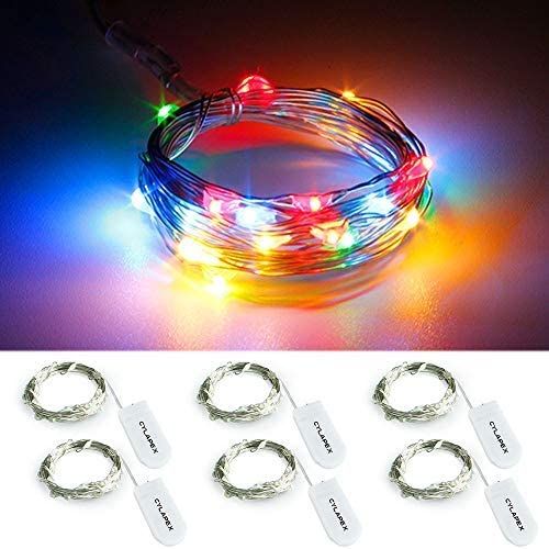 Clyapex 6 Pack Multicolor Fairy String Lights Battery Operated