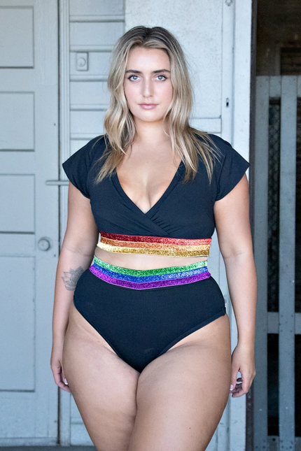 Hot Sale Bikini 2021 Woman Rainbow Striped Print Swimwear Bikini Swimwear Bandage Tankini Beach 2021