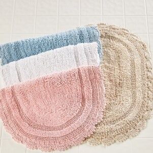 Vermont Country Store Comfort Step Bath Rug With Crocheted Border