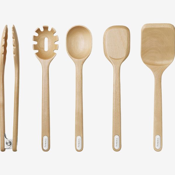 Caraway 5-Piece Birch Kitchen Utensil Set