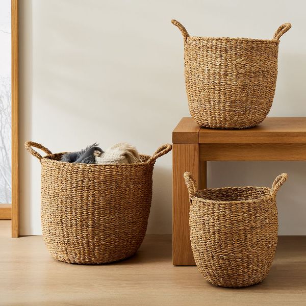 West Elm Cece Woven Seagrass Nesting Baskets (Set of 3)