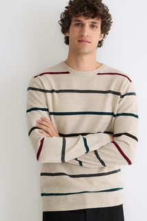 J.Crew Cashmere Sweater - Heather Birch Multi Stripe