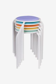 Fat Catalog Assorted Color Metal Stack Stool (Pack of 5)