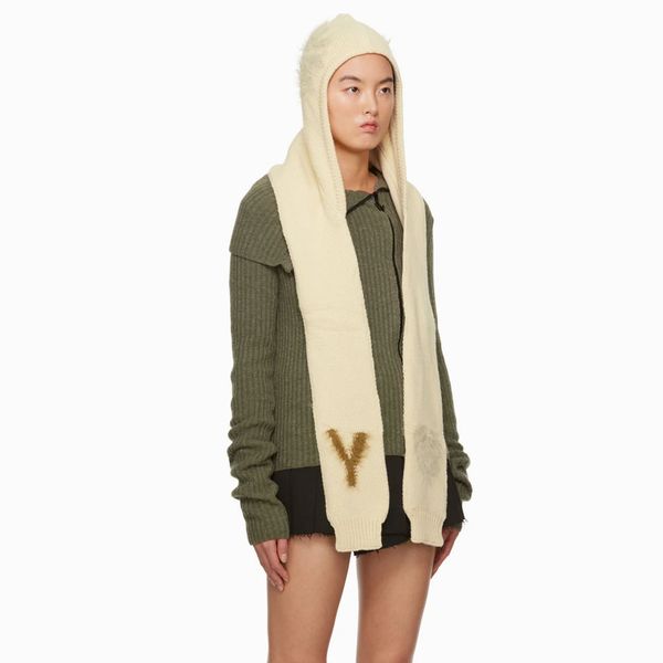 OPEN YY Off-White Hooded Scarf