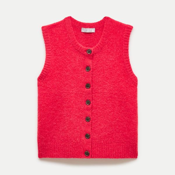 J.Crew Button-Front Vest in Alpaca Blend