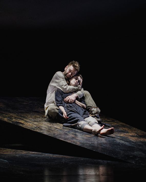 Kenneth Branagh and Jessica Revell as Lear and Cordelia.