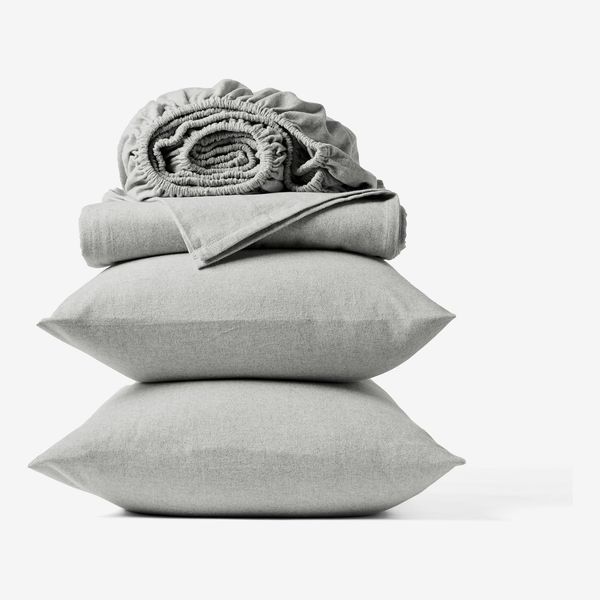 Coyuchi Organic Crinkled Percale Sheet Set - Pewter, Queen