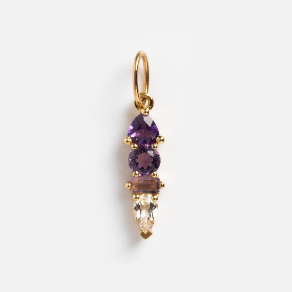 Local Eclectic Solid Gold Modern Ombre Birthstone Charm
