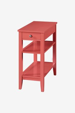Convenience Concepts American Heritage End Table with Shelves, Coral