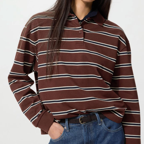 Uniqlo Striped Polo Shirt | Long Sleeve