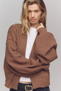 Flat White The Livvy Waffle Knit Cardigan Sweater