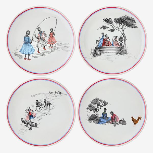 Sheila Bridges Harlem Toile Melamine Salad Plates, Set of 4