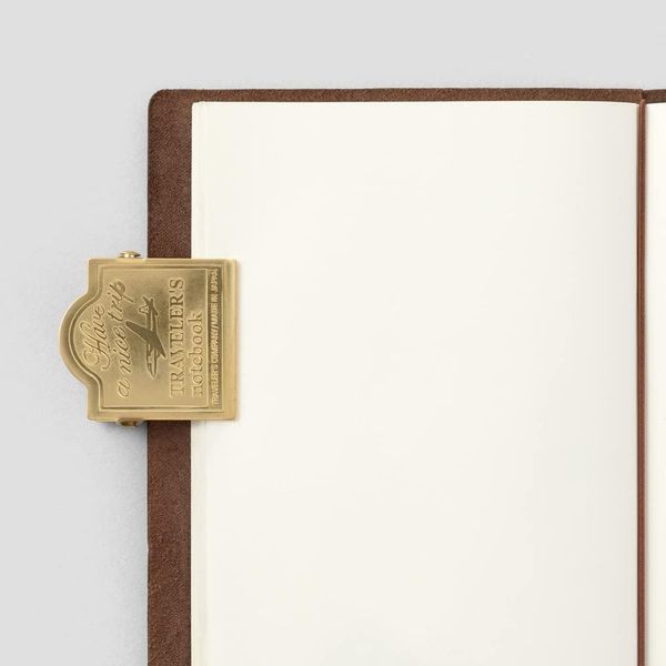 Traveler’s Notebook, Brass, Clip, Airplane Pattern