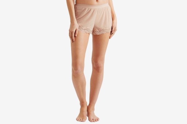 Stella McCartney Lace-Trimmed Ribbed Jersey Shorts