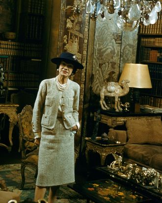 Coco Chanel in her Paris apartment, 1954.