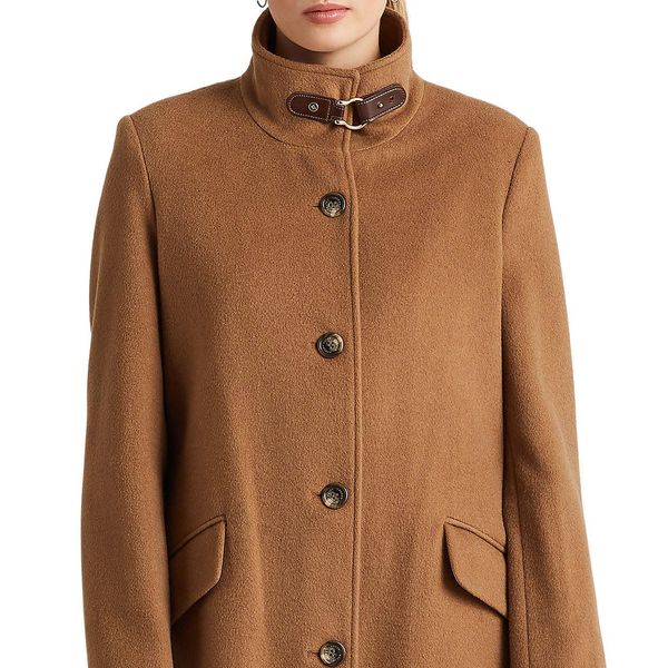 Lauren Ralph Lauren Tab Front Wool Blend Coat