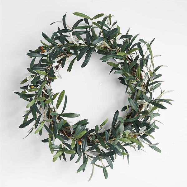 Crate & Barrel Faux Olive Wreath 30