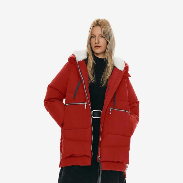 Orolay Women's Thickened Down Jacket (Red)