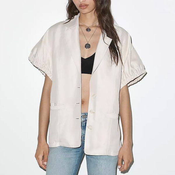 Maeve Puff-Sleeve Blazer