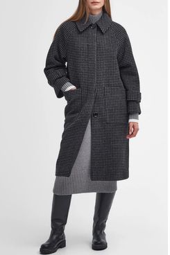 Barbour Veronica Houndstooth Check Wool Coat