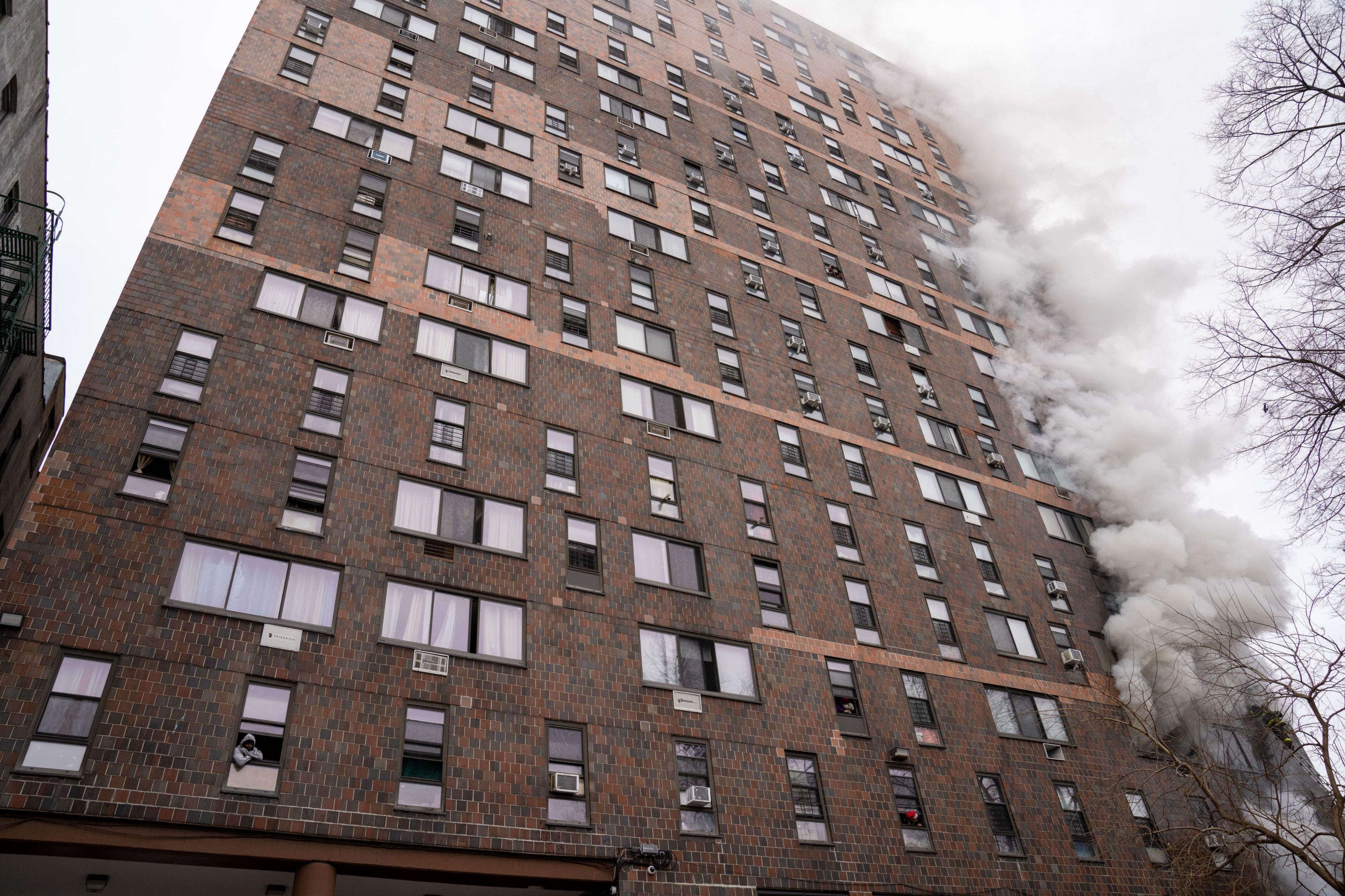 apartment building on fire